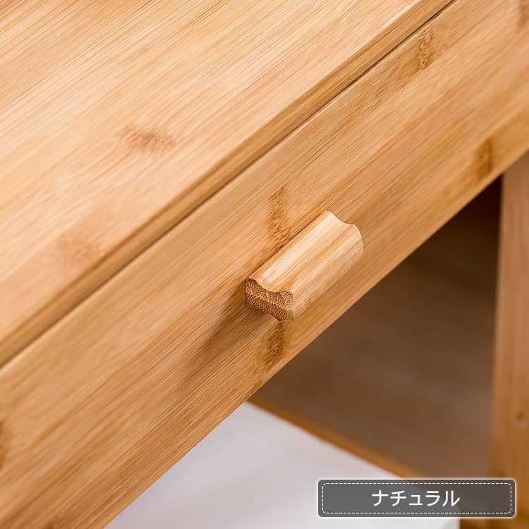 竹製サイドテーブル ナイトテーブル 引き出し付き