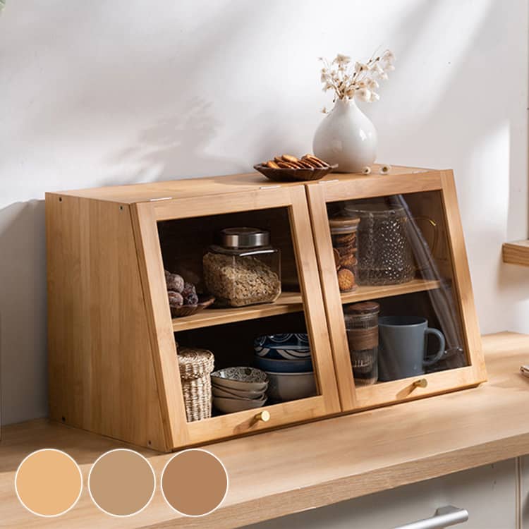 ナチュラルな竹集成材ミニキャビネット
