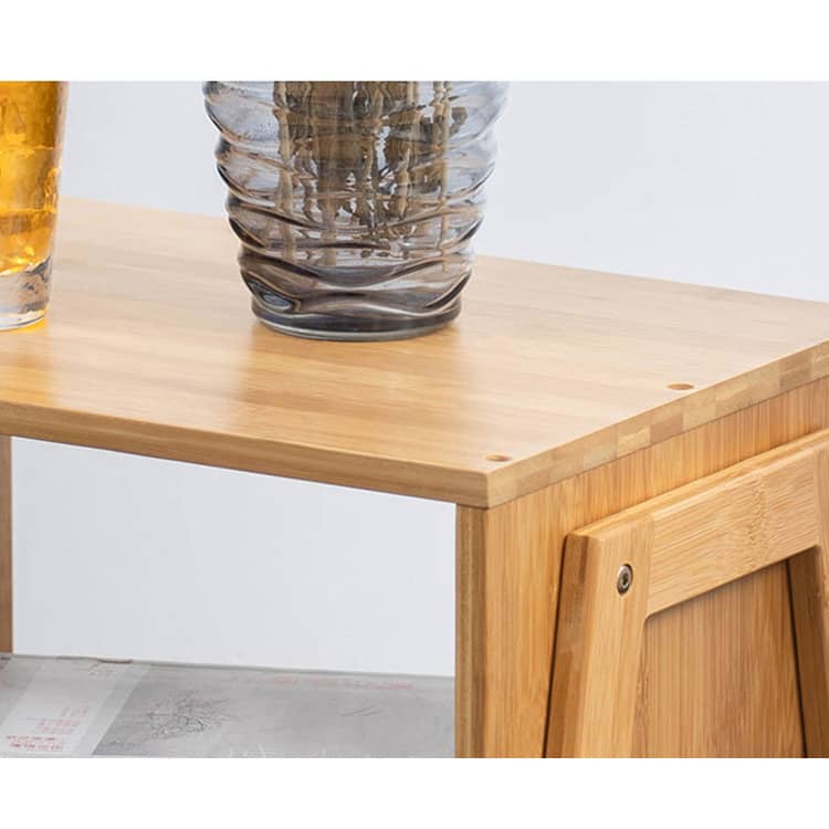 竹製 ナイトテーブル サイドテーブル オープン式