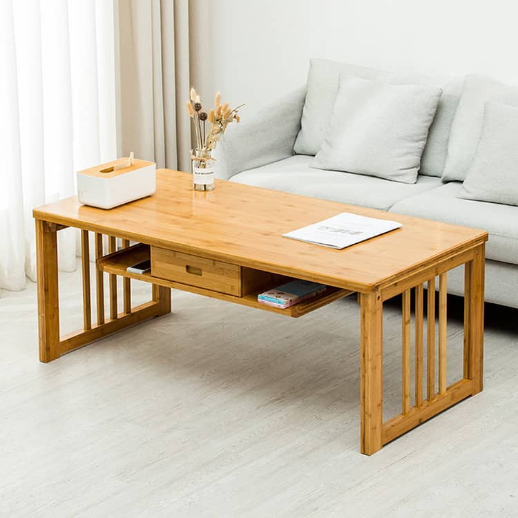 ナチュラルな竹集成材ローテーブル