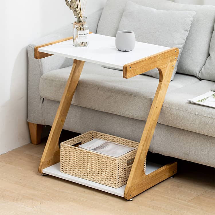 ナチュラルな竹集成材サイドテーブル
