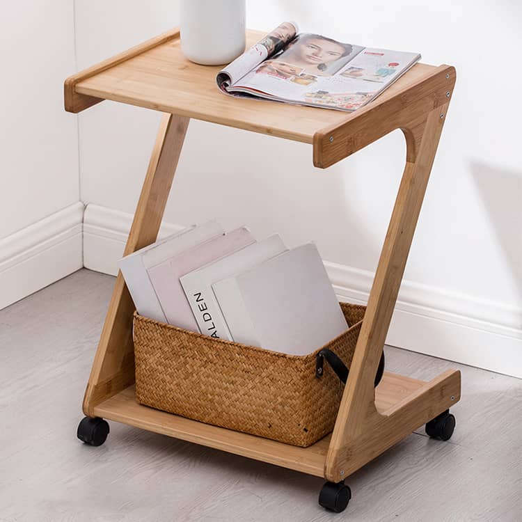 竹製 サイドテーブル ソファテーブル 楽々移動
