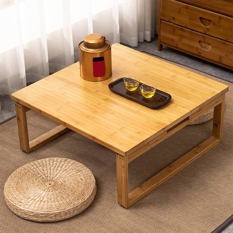 竹製 折りたたみ式ローテーブル センターテーブル ブラウン ナチュラル