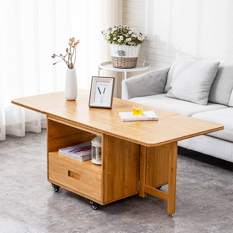 ナチュラルな竹集成材ローテーブル