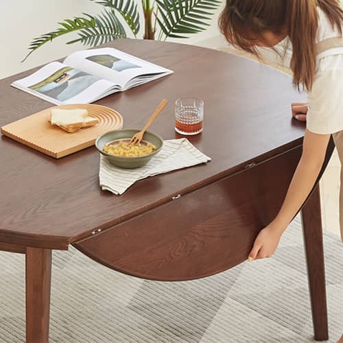 狭いスペースに最適なドロップリーフ付きモダンな折りたたみダイニング