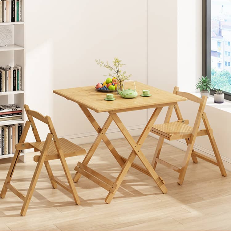 ナチュラルな竹集成材テーブルと椅子セット