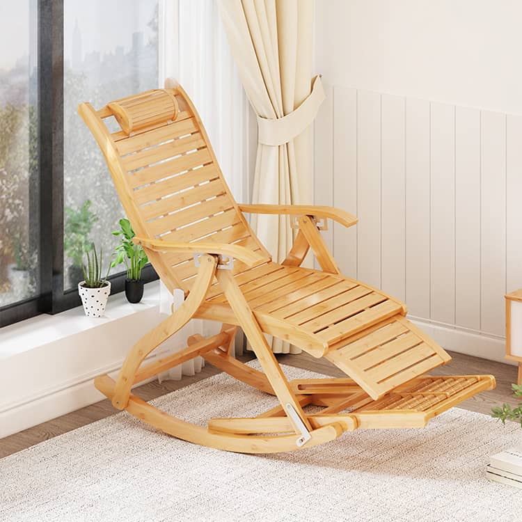 ナチュラルな竹集成材ロッキングチェア