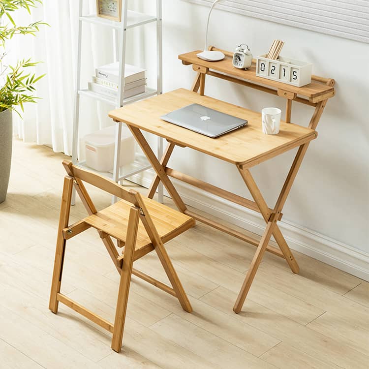 ナチュラルな竹集成材ワークデスク