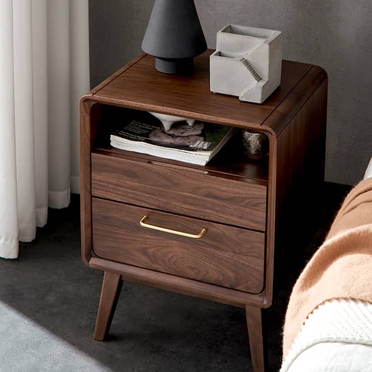 ベッド周りをキレイに整理整頓できるナイトテーブル,無垢材100%
