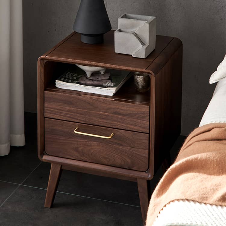 ナイトテーブル サイドテーブル 引き出し2杯 2カラー選択
