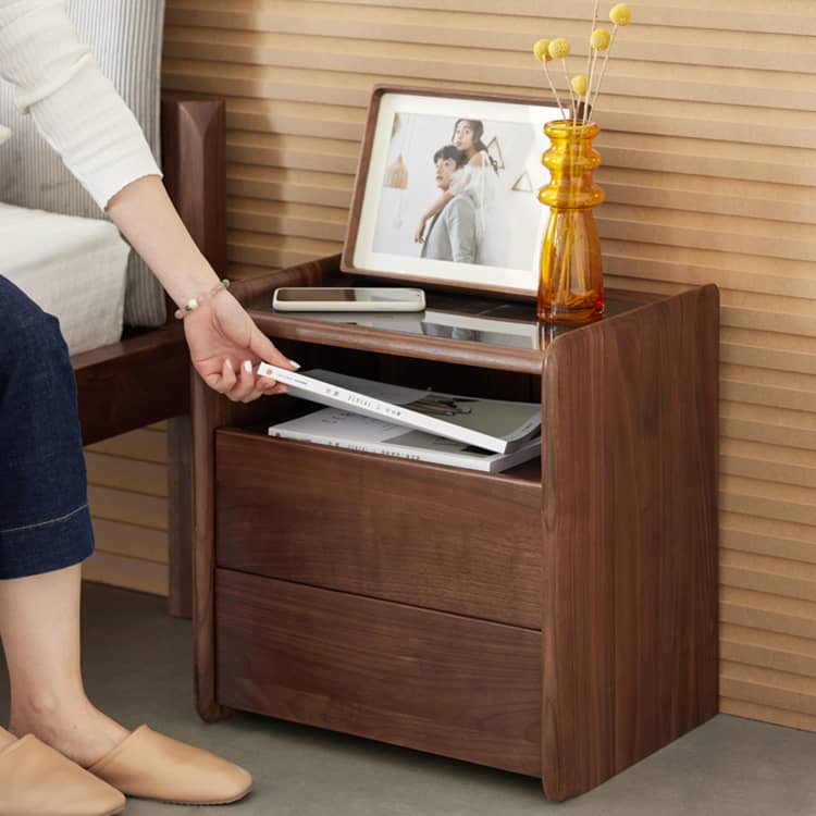 ナイトテーブル サイドテーブル 引き出し2杯 2カラー選択