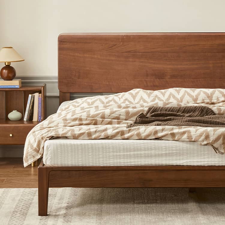 ベッドフレーム ウォールナット無垢材 高品質塗装