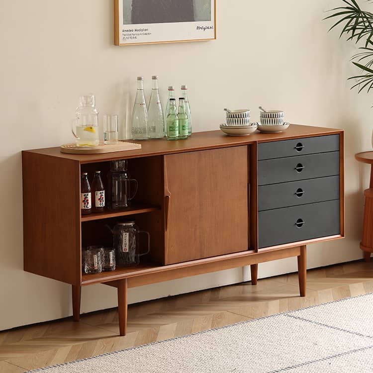 キャビネット つげ材サイドボード ブラック ツゲ