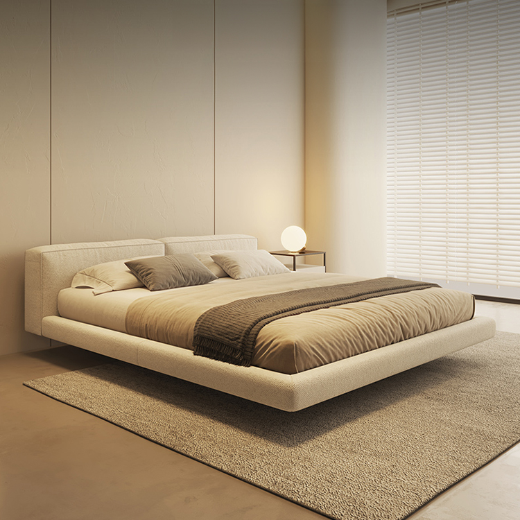 浮かんでいるようなベッドフレーム