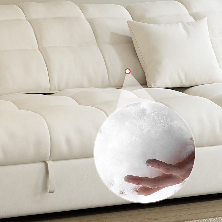 ソファベッド 2.06M ベージュ ファブリック 3人 カウチ ブラウン