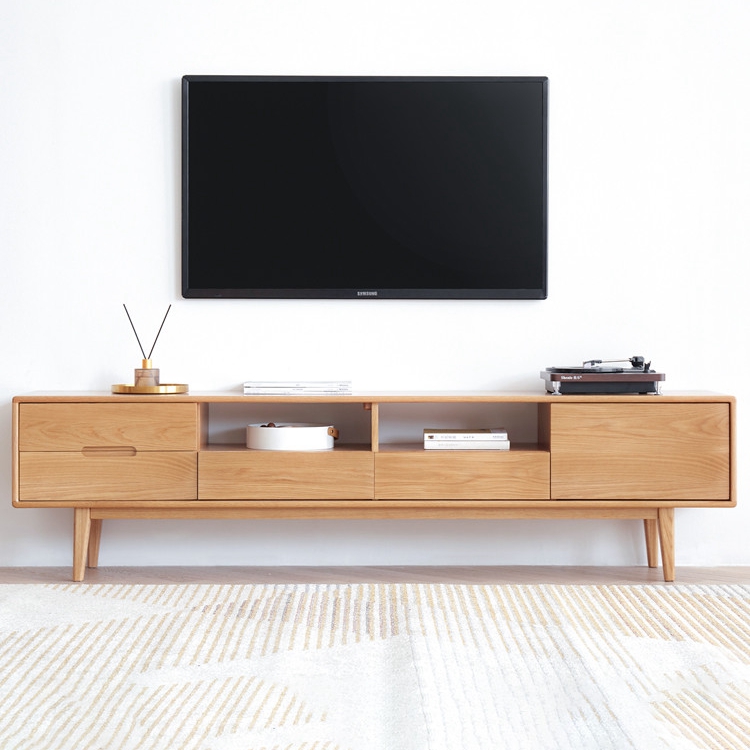 引き出し収納付きウォールナット材のテレビ 台