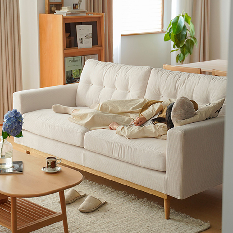 2人用ソファ　ベージュ Amazon｜OSJ sofa 幅106㎝ クッション付 軽量 コンパクト 2人