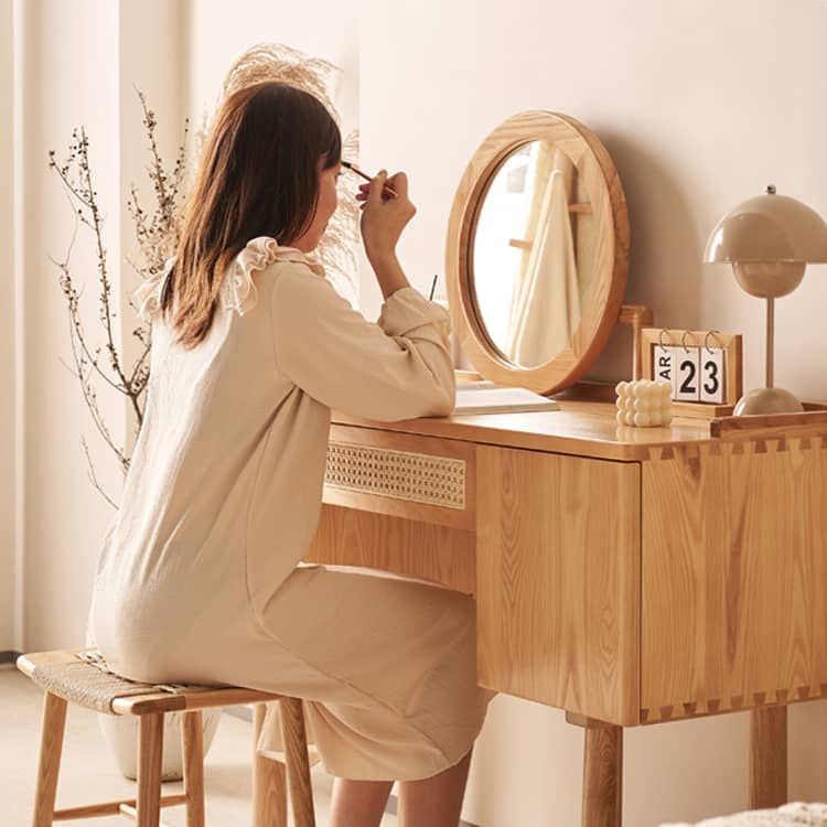 東谷 デスク PM-515NA デスク 木製デスク アンティーク調 ラタン 引出