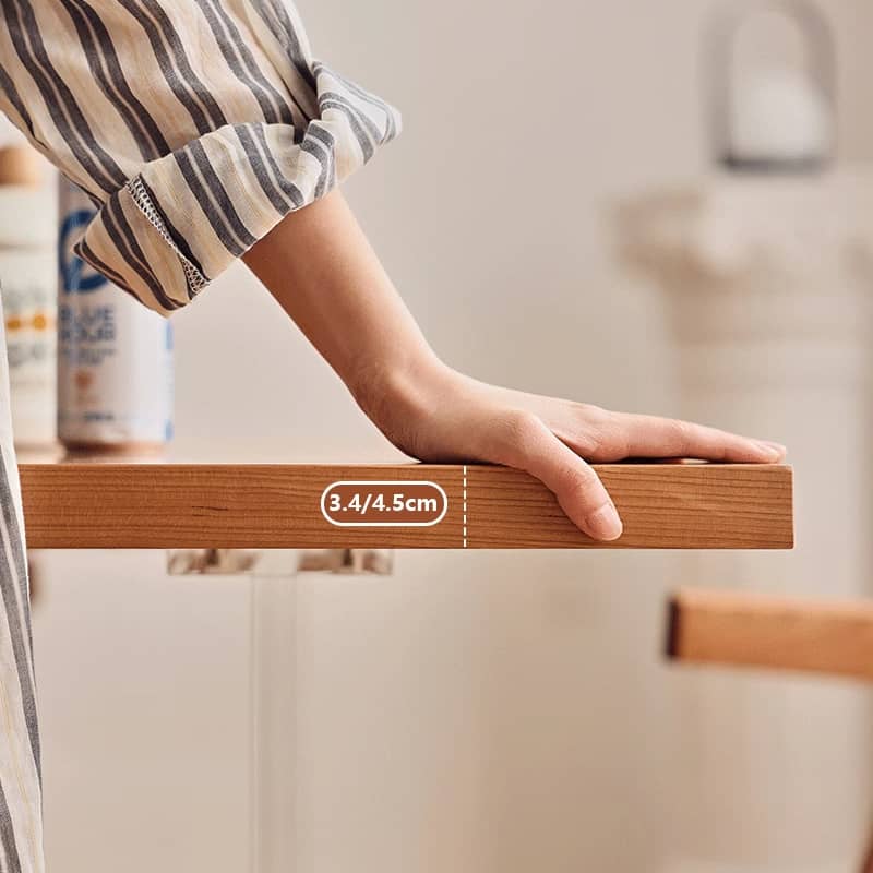 無垢材ダイニングテーブル チェリー材 アクリル脚 幅1.4m 1.6m