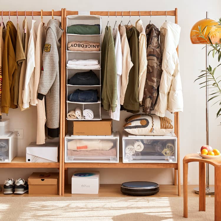 ハンガーラック 無垢材 チェリー材 おしゃれ