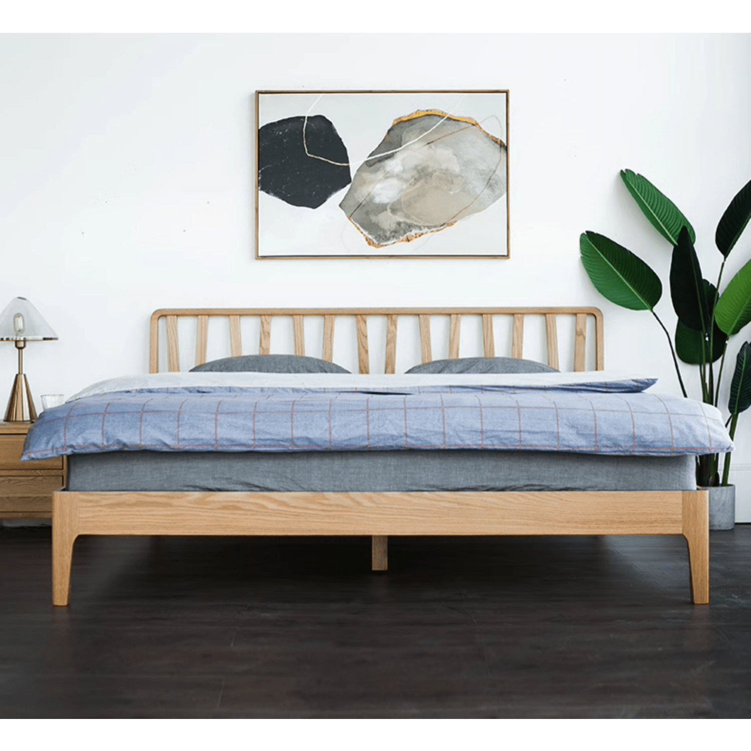 無垢材ベッドフレーム 幅1.0m 1.2m 1.5m 1.8m 2色展開