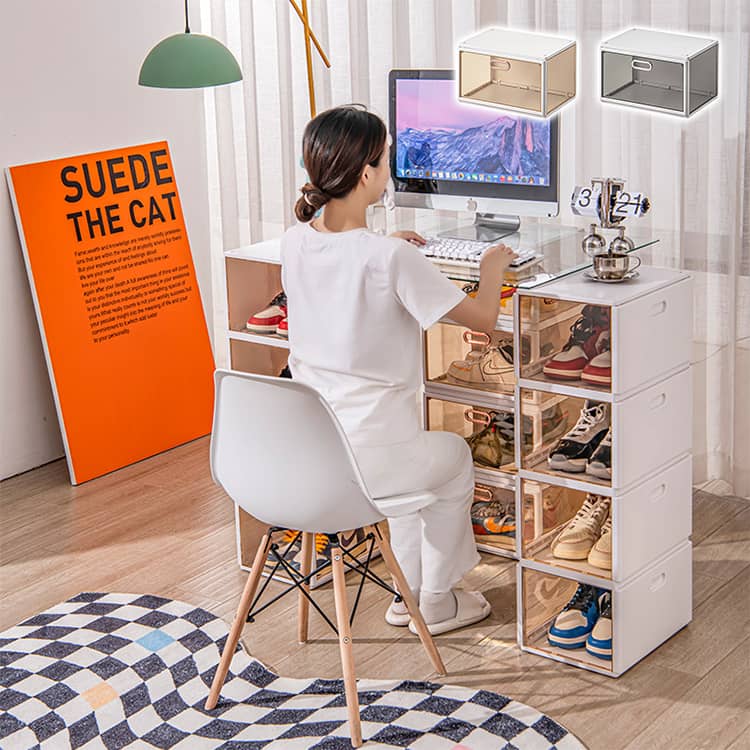 収納ボックス シューズボックス シルバー ゴールド マグネット クリア コレクション