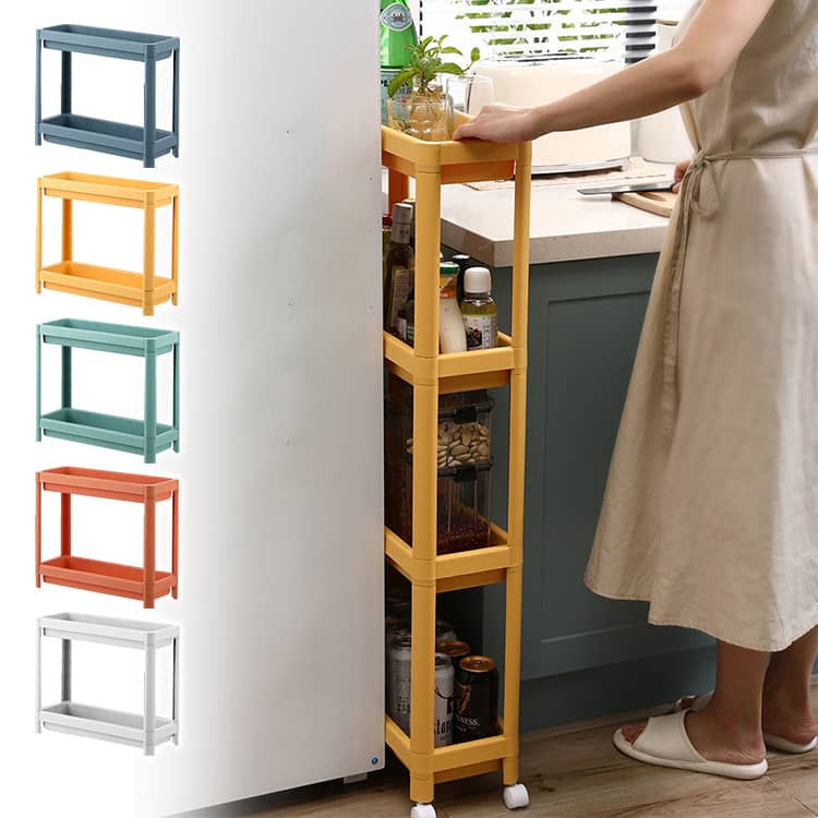 収納ラック キッチンワゴン 3段 2段 すきま収納 4段 選べる5色 天板付き 小物 ワゴン