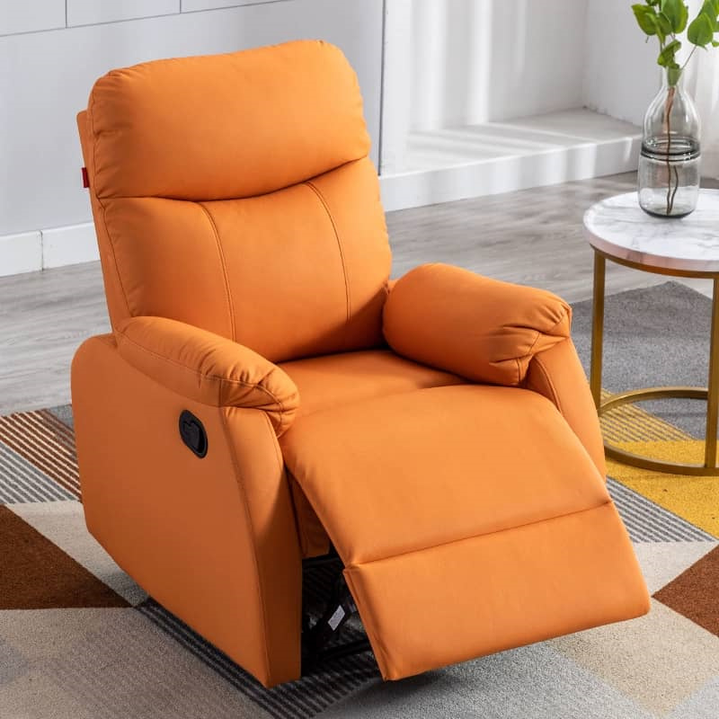 オレンジ レザー リクライニングソファ オレンジ レザー リクライニングソファ