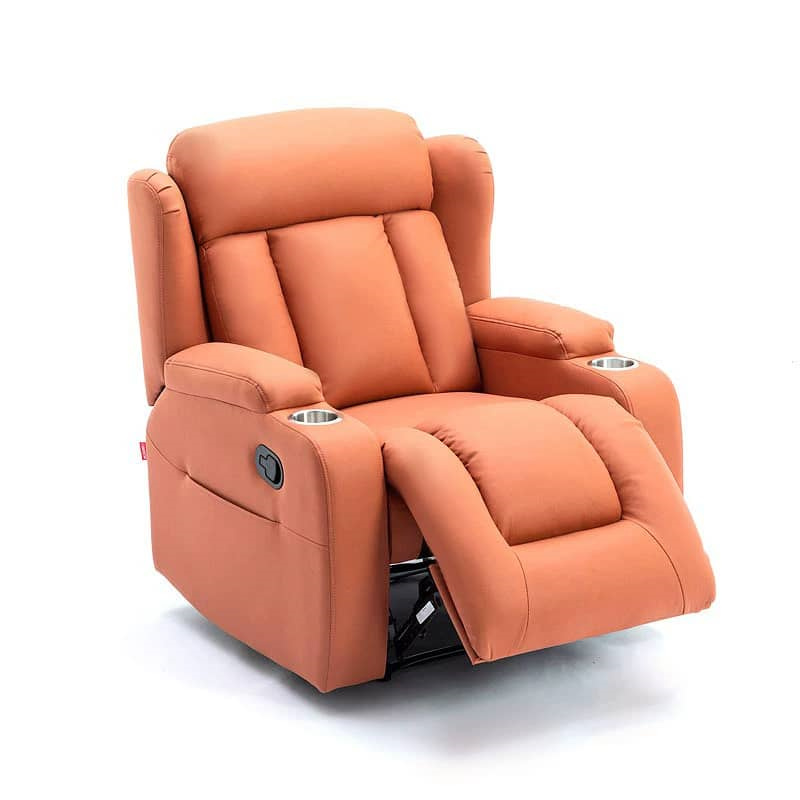 リクライニングソファ 1人掛け エアレザー グリーン オレンジ ブルー