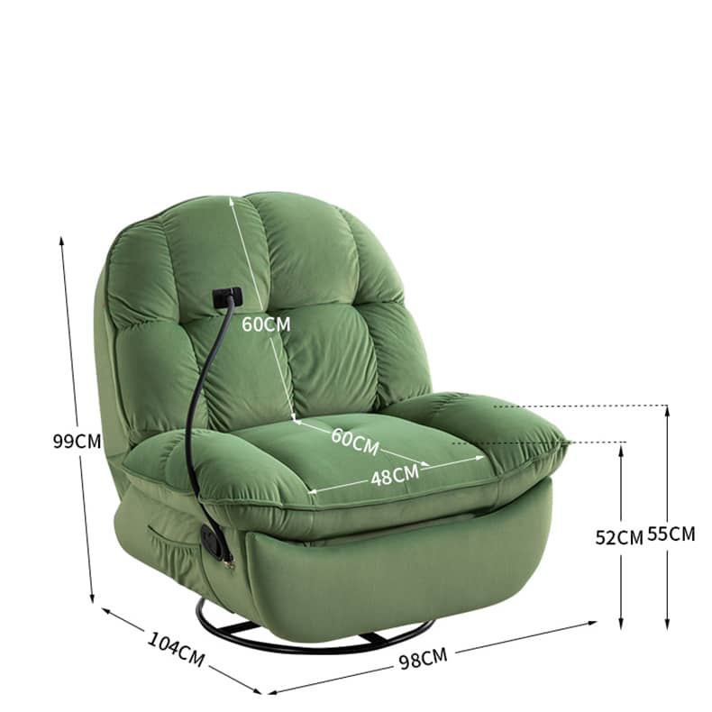 リクライニングソファ 1人掛け ファブリック オレンジ グレー グリーン