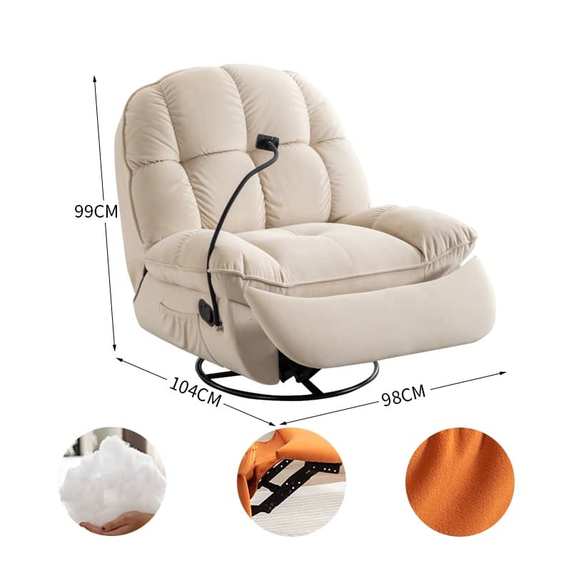 リクライニングソファ 1人掛け ファブリック オレンジ グレー グリーン