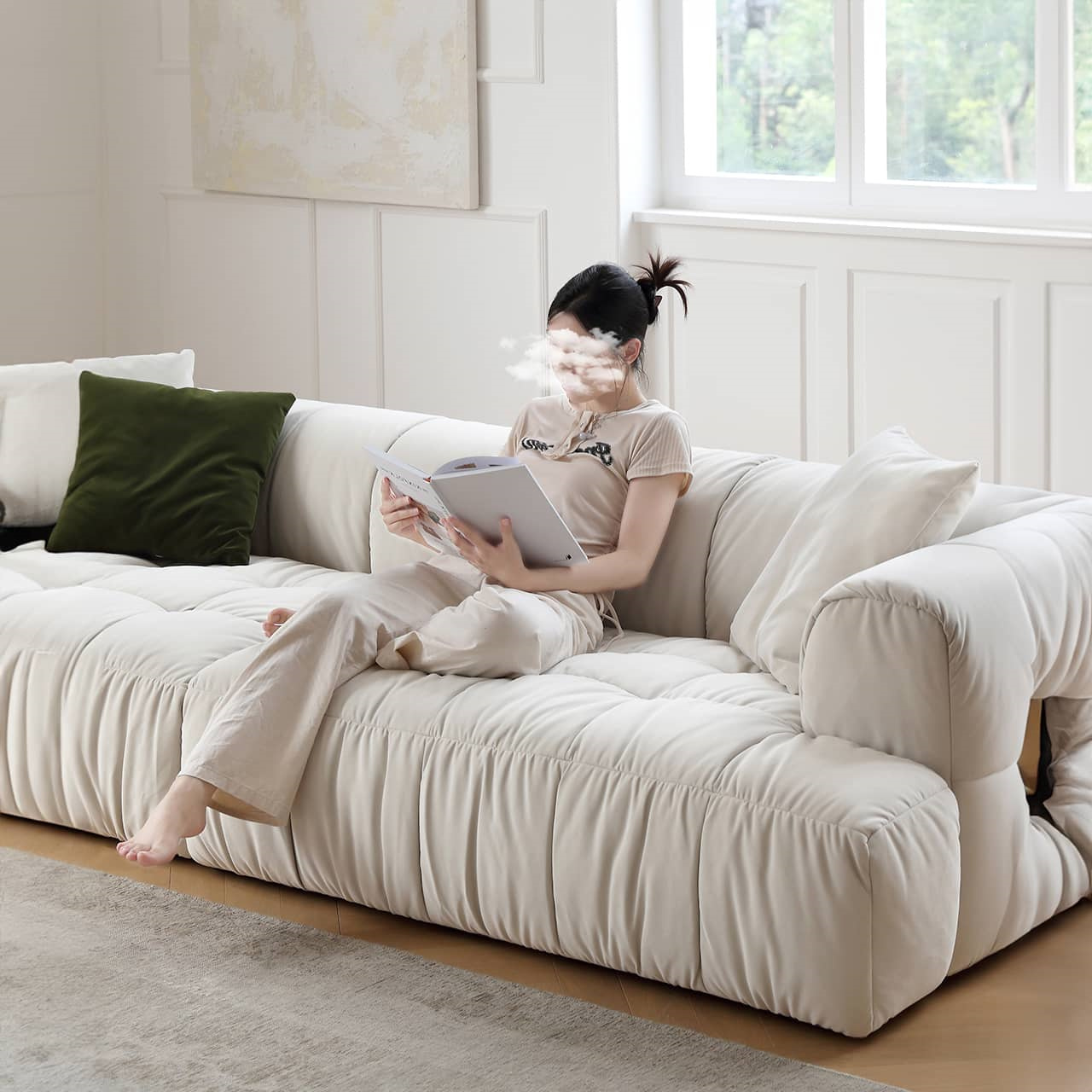 【美品】シングル　ソファーベッド（白） ソファベット シングル ホワイト