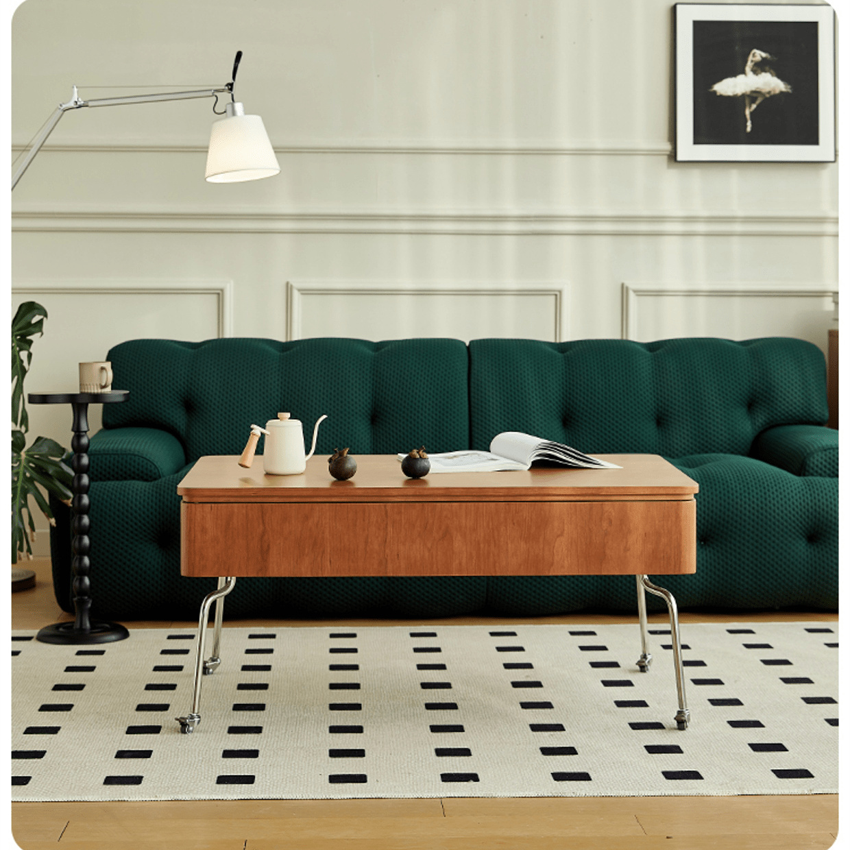 昇降センターテーブル ライトブラウン 昇降機能センターテーブル ローテーブル リビングテーブル ブラウン