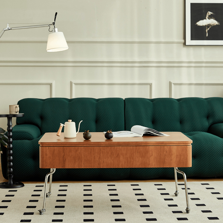 昇降機能センターテーブル ローテーブル リビングテーブル ブラウン