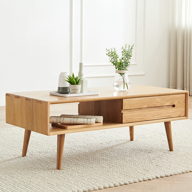 優しい木の温もり、優しい佇いのローテーブル,北米FASグレードオーク材使用