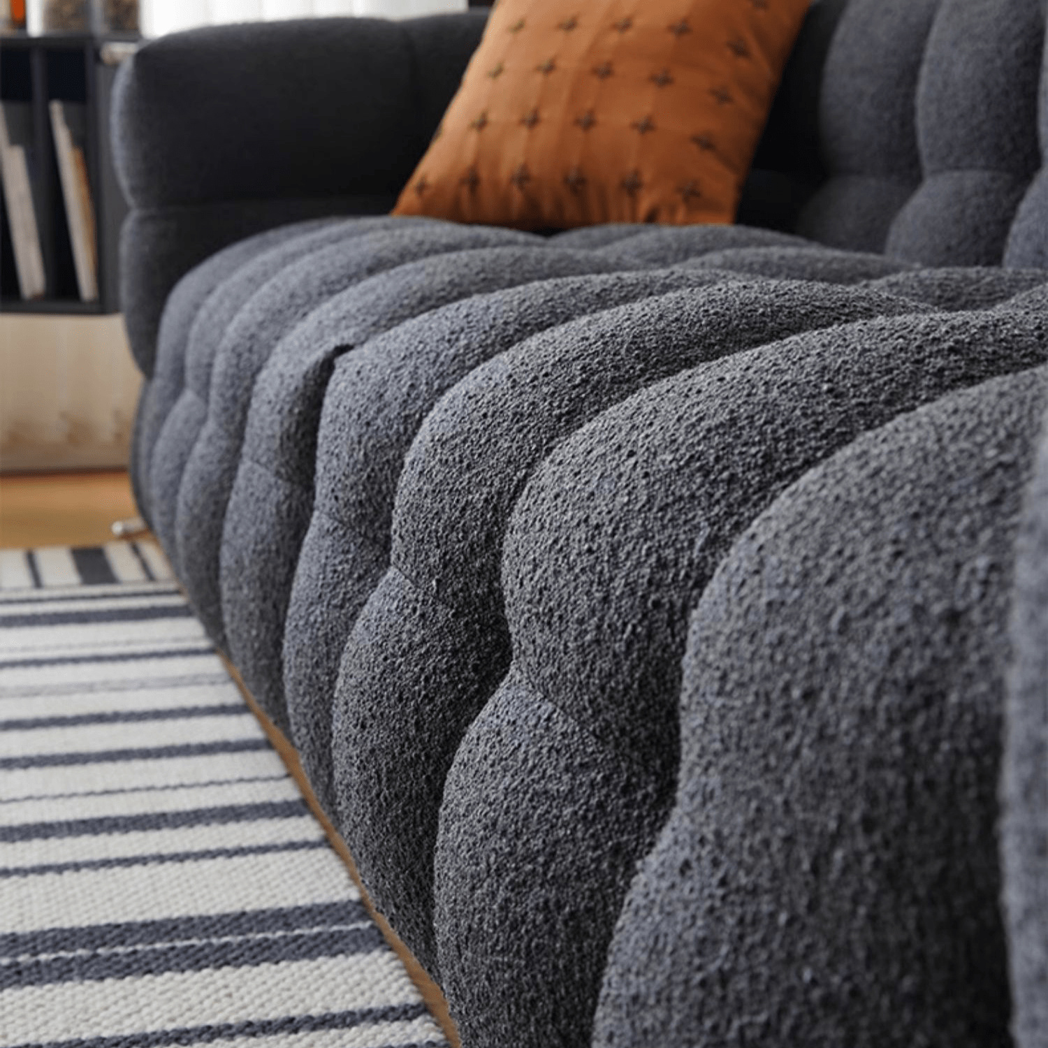 ソファー 四人掛け 2.2m 2.8m ファブリック 黑 白 ブラック